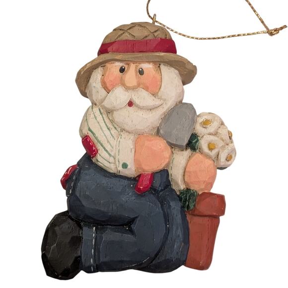 Eddie Walker GARDENER SANTA Ornament Flowers Christmas Midwest Cannon Falls - Picture 1 of 5